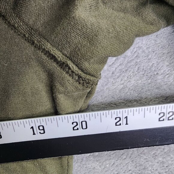 Womens Olive Green Decree Ruffle Blazer Jacket 3/4 Sleeves 100% Cotton Size XL - Picture 8 of 10